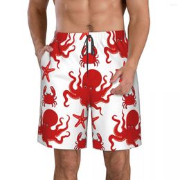 Men's Shorts Octopuses 3D Printing Summer Beach Hawaiian Leisure Style Drawstring Home