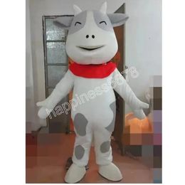 Adult Cartoon lovely cow Mascot Costume Fancy Dress Wild Animal Clothing Halloween Xmas Parade Suits Outdoor Jumpsuit Customizable