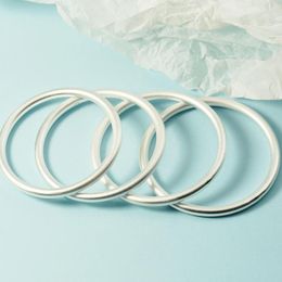 Bangle Solid Ancient Heritage Bracelet Matte Closed-Mouth Glossy Silver-Plated Women's Handmade Queen's Day Mother's Gift