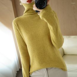 Women's Sweaters Pure Wool Sweater Woman High Neck Pullover Cashmere Casual Long-sleeved Knitted Top 2023 Autumn/Winter Female Jacket