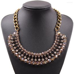 Pendant Necklaces Fashion Trendy Design Chain Chunky Crystal Statement Necklace For Women Elegant Choker Bead Wholesale Jewelry