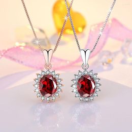 Pendant Necklaces Astuyo Wish Red White Cubic Zirconia Link Chain Necklace Choker For Women Girls Female Jewelry Present Gift