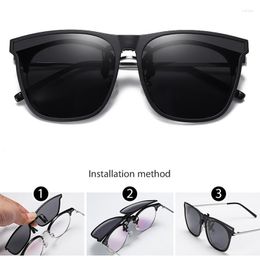 Sunglasses Polarised Clip Myopia Glasses Driver Fishing Outdoor Cycling Night Vision Clip-On Sun Shading Eyeglasses