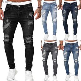 Men's Jeans New Style Mens Jeans With Holes White Slim Trousers Designer 2023 Fashionable Leggings Mens Pants 5 Colours S-XXXL DHL Z230801