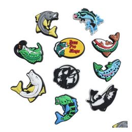 Shoe Parts Accessories Fish Cartoon Clog Pvc Charms Shoecharms Buckle Soft Rubber Decoration Charm Bracelet Wristband Part D Series Randomly