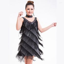 Stage Wear Girls Sexy Evening Cocktail Club Latin Salsa Ballroom Dance Party Fringe Dress Costume 9 Colors