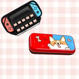 For Nintendo Switch Storage Bag Hardshell Switch Protective Case Portable Organizer Bag Cartoon Corgi Pattern Complimentary Two Game Buttons