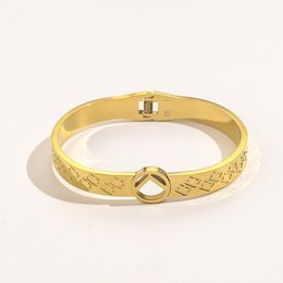 Beautiful Designers Gold Plated F Bangle Bracelet Stainless Steel Jewellery for Women Gift