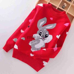 Cardigan winter Girls Sweater Keep warm Girls clothing Cotton clothing children's Sweater Oneck pullover knitting Sweater Kids clothes J230801