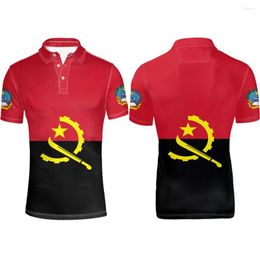 Men's Polos ANGOLA Male Youth Custom Name Number Logos Po Ao Polo Shirt Ago Flag Portuguese Angolan Nation Country Casual Clothes