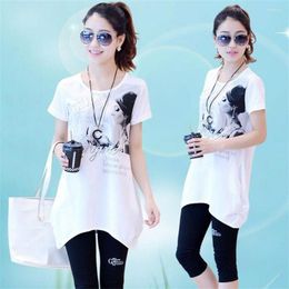 Women's Tracksuits Summer Tracksuit Suit Set Two Piece Short Sleeve Cartoon Top And Pants 2 Women Oversized Lounge Wear