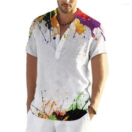 Men's Casual Shirts Summer T-shirt For Men Tees Graffiti Short Sleeve Tops 3d Streetwear Fashion Designer Clothing Henleys Shirt