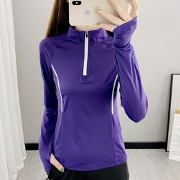Women's Jackets Breathable Sportswear Tops Long Sleeve Running Shirt Sports Gym Outdoor Sweater Pullover T-shirts Female Clothing Q352