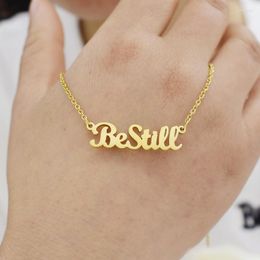 Pendant Necklaces Minimalist Christian Be Still Necklace Custom Letter Inspirational Jewellery For Girls And Boys