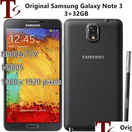 Other Electronics Unlocked Note 3 Original Note3 Phones N900A N900T N900V Mobile Phone Quad Core 5.5 Inches 8Mp 3G Wifi Gps Refurbis Dho8D