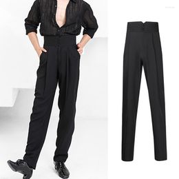 Stage Wear Latin Dancing Trousers Male Dance Costume High Elastic Waist Ballroom Competition Pants Practise DNV14933