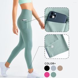 Active Pants WISRUNING 2-side Pockets Yoga Leggings For Fitness Push Up Sports Tights Women High Waist Workout Sportswear Gym Outfit