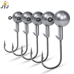 Fishing Hooks JYJ 10pcs 1g 2g 35g 5g 10g 20g 25g crank Jig head hook fishing lure hard bait soft worm jig for 230802