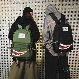 School Bags Backpack Street Trend Backpack Men Version Creative Shark Fashion Schoolbag Leisure for High School Students Z230802