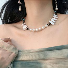 Choker Irregular Long Pearl Natural Stone Beaded Necklace For Women Handmade Summer Ethnic Jewellery Bohemia Holiday