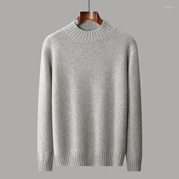 Men's Sweaters Autumn/Winter Pure Cashmere Clothing Half High Collar Solid Colour Pullover Light Luxury Breathable Sweater