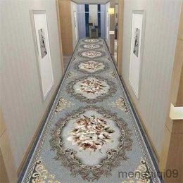 Carpets Luxury Style Long Corridor Carpets Decoration Home Entrance Porch Floor Mats Customizable Size Hotel Lobby Rug Stairs Mats R230802