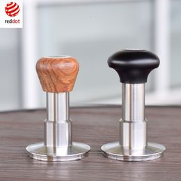 Tampers The force tamper with metalwooden handle flat base 58.5mm Hand Press Coffee powder hammer Tools 230802