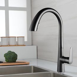 Kitchen Faucets Black Pull Out Sink Faucet Two Model Stream Sprayer Nozzle Stainless Steel Cold Wate Mixer Tap Deck