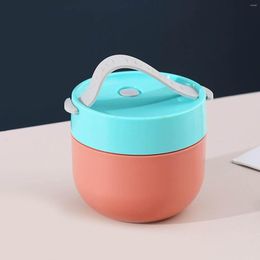 Dinnerware Sets Soup Cup Lunch Box Container Vacuum With Spoon Stainless Steel Breakfast