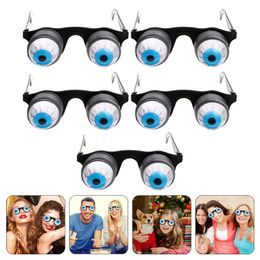 Novelty Games Spring Bounce Eyeball Eyewear Shaped Glasses Halloween Costume Scary Party Eyeglasses 230801
