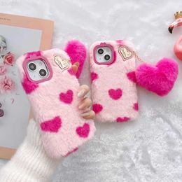 Cell Phone Cases Cute Heart Fur Tassel Holder Soft Phone Cover Case For iPhone 11 13 14 Plus 12 Pro Max Samsung Galaxy S21 S22 Note 20 Ultra L230731