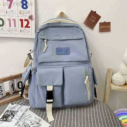 School Bags Backpack Canvas Korean Largecapacity Multilayer Junior High School Student Schoolbag Light Simple Travel Bag Bookbag 220628 Z230802