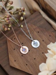 Chains Han Hao S925 Sterling Silver Arrival Natural Moonstone Heart-shaped Necklace Delicate & Minimalist Collarbone Chain