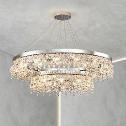 Pendant Lamps Modern Dining Room Living LED Lighs Luxurious Crystal Ceiling Chandelier Interior Decoration Round Butterfly Lights