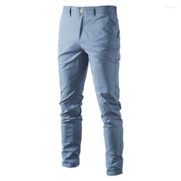 Men's Pants Spring Autumn Casual Oversize Cotton Men Trousers Solid Colour Slim Fit HighQuality Classic Business Man