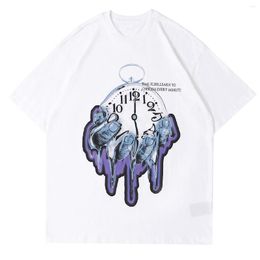 Men's T Shirts Hand LACIBLE Tshirts Hip Hop Harajuku Clock Print Oversized Tees Streetwear Fashion Short Sleeve T-Shirts Hipster Cotton Tops