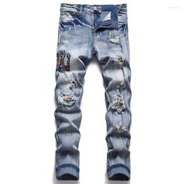 Men's Jeans Men Destroyed Hole Streetwear Ripped Denim Pants Trend Brand Trousers For Casual Solid Biker Man Motorcycle Design