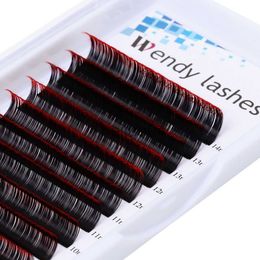 False Eyelashes Ombre Colored Eyelash Extension 12Row Individual Lashes Faux Mink Classic Red Green Brown Blue Purple Lash Professional Supplies x0802