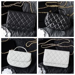 10A super Original quality women chain shoulder bags caviar Lambskin leather Luxury designer CF bag fashion crossbody Classic Flap handbag lady purse 009