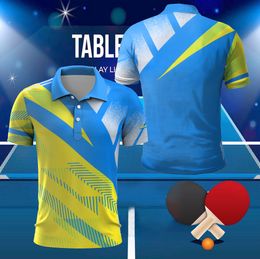 Men's Polos Table Tennis Tshirts Men Women ShortSleeved QuickDrying Breathable Training Competition Clothing Round Neck Sports Shirts 230801