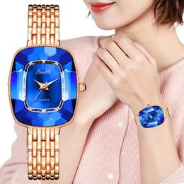 Wristwatches Gold Watch Ladies Square Women Watches Top Brand Luxury Golden Quartz Stainless Steel Waterproof Wrist Reloj Mujer 230802