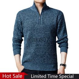 Men's Sweaters Luxury New Half Zipper Warm Knitted Sweaters Pullovers 2023 Autumn Winter Fashion Plush Jumper Sweater Designer Men's Clothing J230802