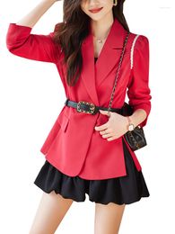 Women's Suits Fashion Red Purple Black Ladies Blazer Women Female Single Button Full Sleeve Casual Jacket Coat Coats