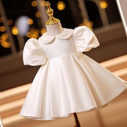 Girl s Dresses Baby Baptism Dress White Beads Princess 1 Year 1st Birthday Party Girls For And Wedding Bridemaid Ball Gown 230802