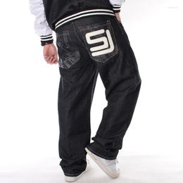 Men's Jeans Hipster Men Fat Plus-size Trousers Hip Hop Loose Skateboard Pants Print Style Fit Type Waist Length Wash Gender