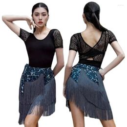 Stage Wear Adult Latin Dance Skirt Women's Large Size Fringed For Girls Cha Rumba Samba Fringe Sexy Practise Clothing