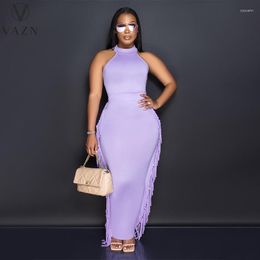 Work Dresses VAZN 2023 INS Solid Simple Young Sexy Holiday Women Of Quality Tank Sleeve Long Pencil Skirts Skinny 2 Piece Set