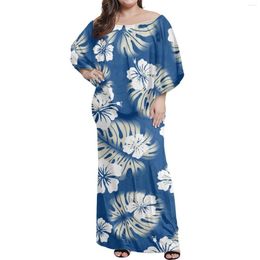 Casual Dresses Women's Wear 2023 Spring And Autumn Hawaiian Style Fashion Print Off-The-Shoulder Half-Sleeve Elegant Banquet Ground Skirt