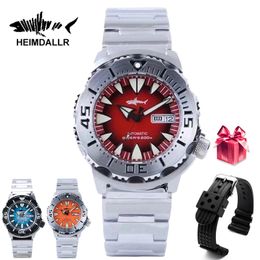 Wristwatches HEIMDALLR Monster V2 Frost Automatic Watch Men NH36A Men's Mechanical Sapphire Glass 62mas Black PVD Luminous Diving Watch 200M 230802