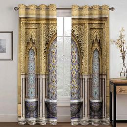 Curtain Vintage Saba Telet Ethiopian Eritrean Door Design 2 Pieces Thin For Living Room Bedroom Window Drape